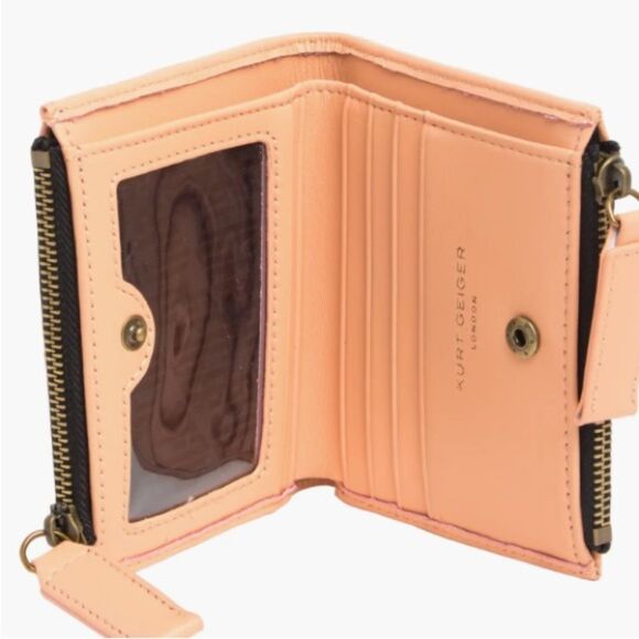 Kurt Geiger London Mini Quilted Wallet- Peach - Picture 4 of 8